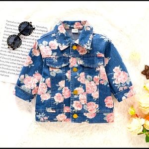 Brand NEW Girl Denim Floral Jacket